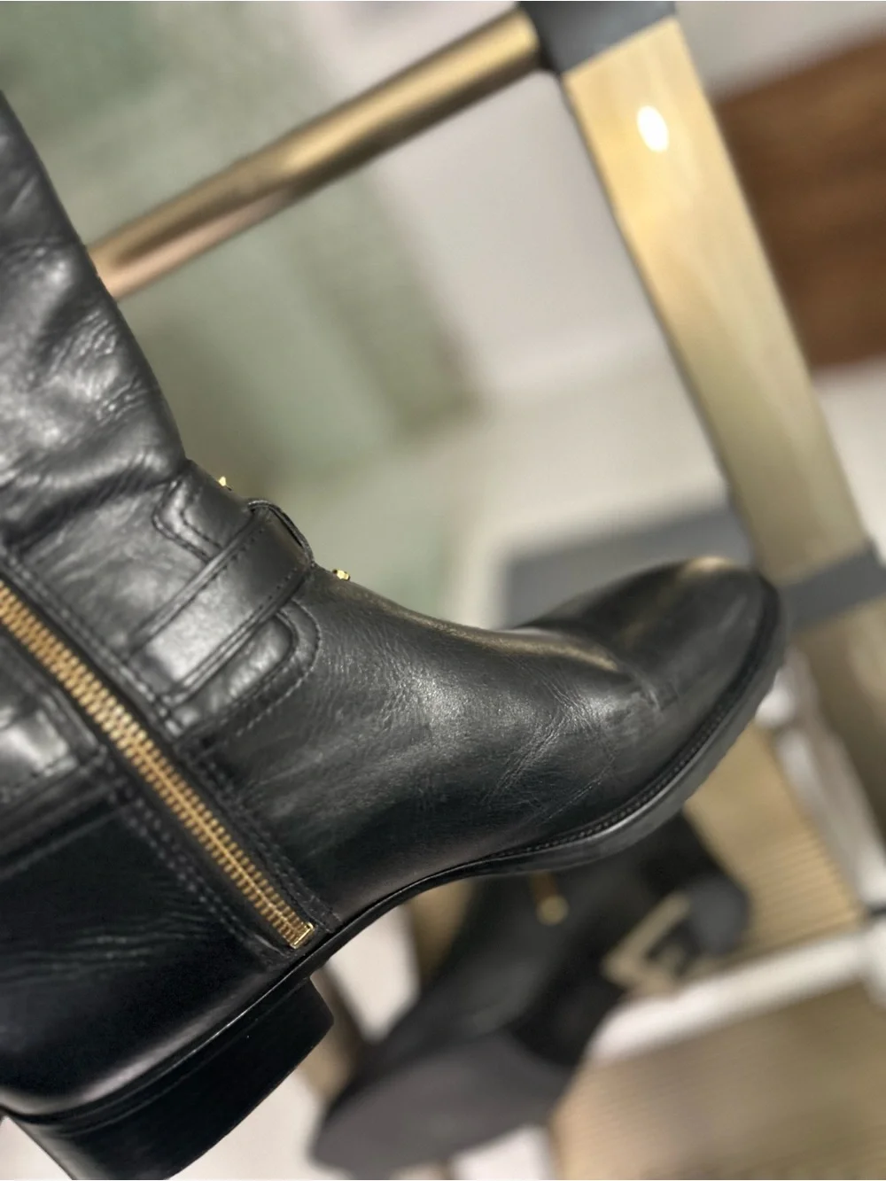 Like New! Tory Burch Black Leather Riding Boots